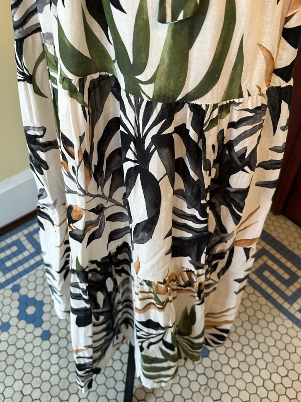 Civico 51 | Tropical Tiered Belted Maxi Dress - Made in Italy, Sz XL, NWT - Picture 6 of 16